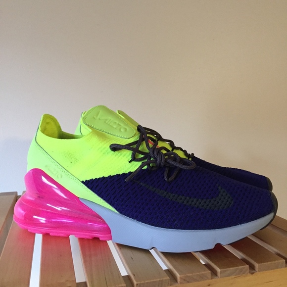Nike Air Max 270 Flyknit MultiColor AO1023 501 9.5 Nike Air Max 270 Flyknit MultiColor AO1023 501 9.5